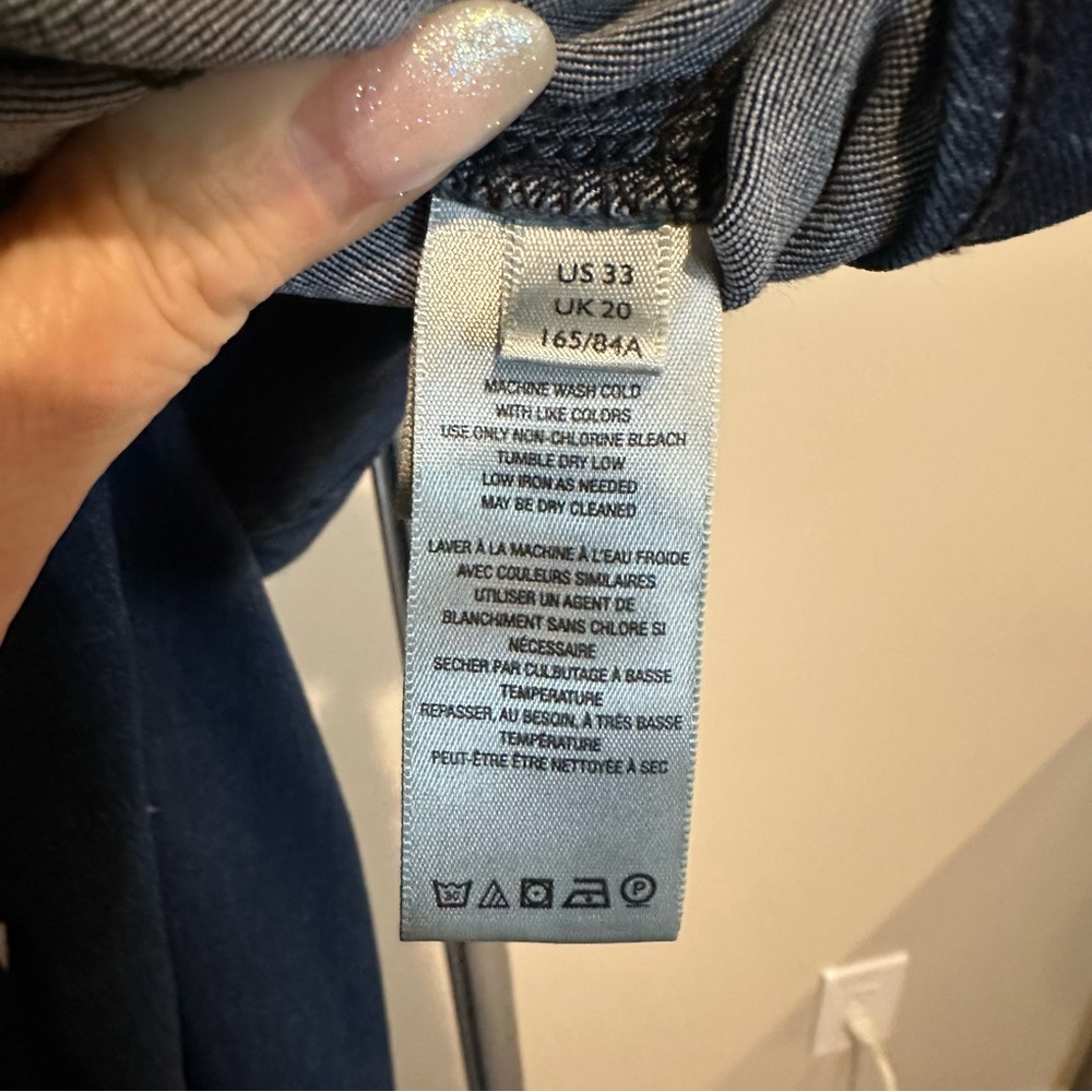 Dark Blue Flare Women's Jeans - Classic High-Waist - Picture 10 of 11